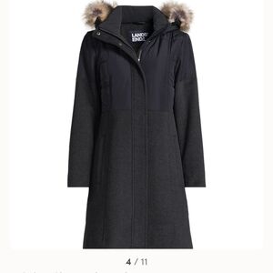LANDS END WOOL HYBRID COAT